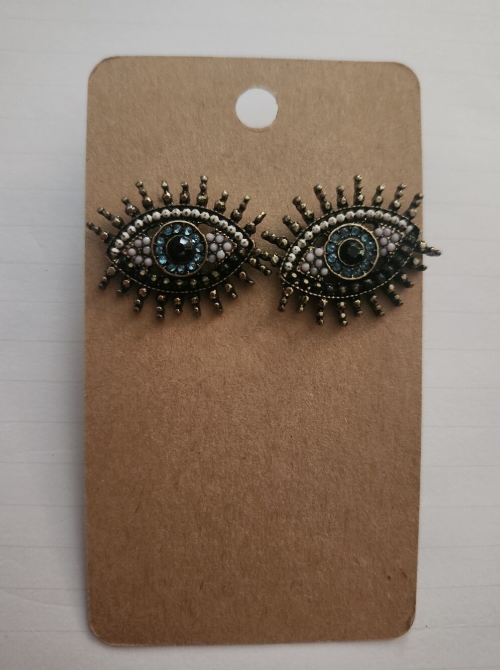 Evil Eye NEW Rhinestone Post Earrings